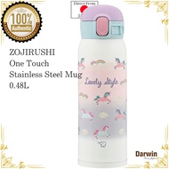ZOJIRUSHI Water Bottle One Touch Stainless Steel Mug Seamless 0.48L Dormy White SM-WG48-WZ girl cute