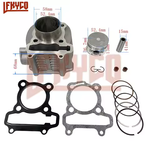 Scooter 52.4mm Cylinder Kit Motor for SYM Symphony SR 125 Orbit Jet 4 125cc XS125T-17 GR125 Fiddle I