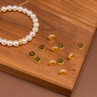 18k Gold-Plated Color-Preserving Accessories Diamond-Inlaid Spacer Beads Spacer Wheel Beads Abacus B