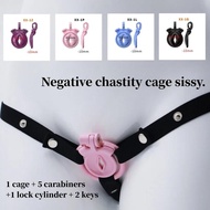 2024 New Small Sissy Cage Bondage Lock Anti Cheating Chastity Device with 5 Rings