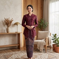 Azkana Batik - Latest Kebaya Set Gania Kebaya Silk Mix Brocade Tille Smooth Sequin Span Skirt Batik 