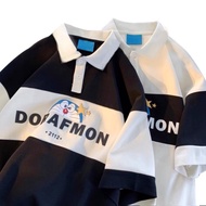Unisex loose-fitting loose-fitting polo shirt - doremon