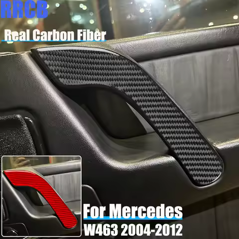 Real Carbon Fiber Car Accessories Door Puller Soft Cover Sticker For Mercedes-Benz G Class W463 G500