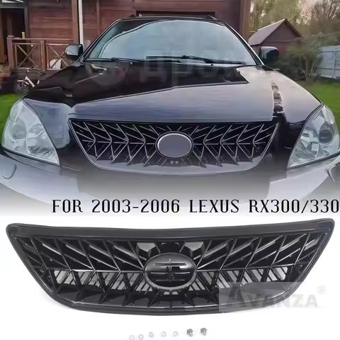 Glossy Black Grille Fit For 2003-2006 LEXUS RX300 RX330 Harrier Front Bumper Grill TRD Style