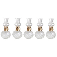 5X Indoor Oil Lamp,Classic Oil Lamp with Clear Glass Lampshade,Home Church Supplies