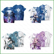 NS1 Honkai Star Rail Jingliu Fu Xuan Imbibitor Lunae Cosplay cloth 3D summer T-shirt Anime Short Sle