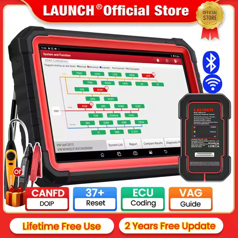 LAUNCH X431 PRO3S+ V5.0 Car OBD Scanner Bi-Directional Diagnostic Tools CAN FD DOIP Topology Map Ful