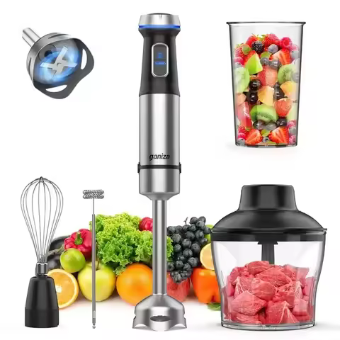 AiDot Ganiza Immersion Blender 5in1 Hand Blender, 16 Speed Mode Handheld Blender Stainless Steel Bla