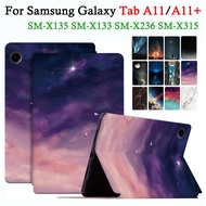 For Samsung Galaxy Tab A11 8.7 inch 2025 Fashion Starry Sky aurora Style Flip Cover Tab A11+ 5G WiFi