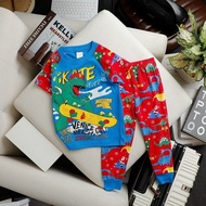 Pyjamas Gyms Cotton Size TAG 4y -16y fit 2y-12y Dino Berskateboard
