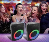 LEXIBOOK - iParty 藍牙卡拉OK喇叭組合 (2個) - 帶麥克風立體聲音箱揚聲器燈光效果