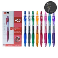 M&G R5 0.7mm Retractable Gel Pen (Blue/Blk/Red/Green/Purple /Orange/Pink)