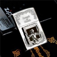 <正版免運>zippo芝寶煤防風打火機純銅鍍銀天使與魔鬼鏡中人骷髏 男士禮物