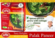 MTR PALEK PANEER 300gm - Spiced spinach gravy with cottage cheese -A great way to start the day. Tas