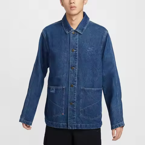 Nike Official Authentic 2024 New Men's Retro Fashion Casual Denim Jacket HQ1469-441