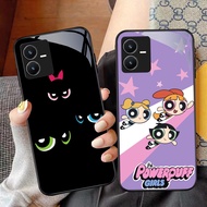 NC-71 Powerpuff Girls Glass Case For VIVO Y22 Y35 Y75 Y28 Y22S V25 Y55 iQOO Z6