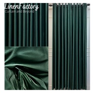 Emerald Green 80% Blackout Designed Solid Color Bedroom Window Curtain , Sliding door curtain , langsir blackout , langsir siap jahit , langsir tebal , langsir , langsir murah , curtain , blackout curtain