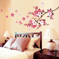 JK Beautiful Sakura Wall Stickers Flower Peach Wallpaper Home Decals