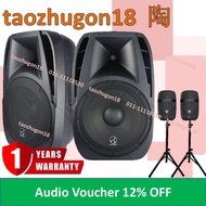 [1 Pair Speaker &amp; 2 Speaker Stand] AmpAudio PTA-AT2.6 15'' 2 X 1000W Active Speaker Bluetooth 15 Inch 1000 Watt ADO12