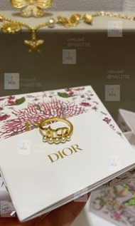 ⭐Dior 迪奧 珍珠金色星星CD戒指 女款