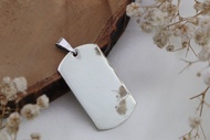 Sterling Silver Dog Tag Pendant/จี้ป้ายชื่อเงินสเตอร์ลิง