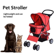 Heavy Duty Foldable Pet Dog Stroller - 360 Degrees 4 Wheel Dog Stroller Pet Trolley Travel Essential