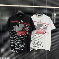 Dsquared2 canda street boy men's t-shirt with glitter print, Dsquared2 shirt with logo strip in 2 ho