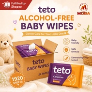 FBS TETO Baby Wet Wipes 24 Packs Alcohol Free Soft Gentle Pocket Wet Tissue for Baby Kids Adults Han