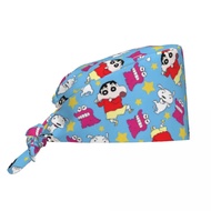 Custom Crayons Shin-chans Cute Anime Scrubs Cap Surgical Hats Women Men Operating Room Cap Nursing C