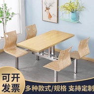 Canteen Combination Dining Table Construction Site Stainless Steel Conjoined Dining Table Chair Fact
