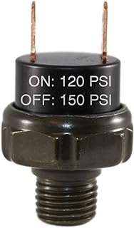 CompStudio 120-150 PSI Air Pressure Switch Tank Mount Type Thread 1/4" NPT 12V/24V for Train/Air Horn