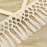 Craft Fabric - Multicolor Cotton Tassels & Lace Trim | 1 Yard x 11cm | Sale
