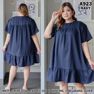 FM Dress Fani Big Size XXXL Ld 150 cm P 100 cm B 237 gr Mosscrepe Viscose #4124