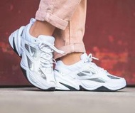 桃子代購～潮品NIKE M2K TEKNO 慢跑鞋 白銀 銀色 運動鞋 厚底 增高 Air Monarch 老爹鞋