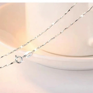 Womens Platinum Box Chain Necklace PT950 with Pendant Full Sky Star Clavicle Chain Bracelet Fresh ou