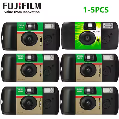 1-5 PCS Original Fujifilm SIMPLE ACE ISO 400 35mm Power Flash 27 Photo Exposures Single Use OneTime 