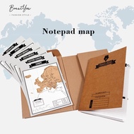 Journal Diary Notebooks Scratch World Map Travelogue Travel Log Notebooks Gifts [BeautYou.sg]