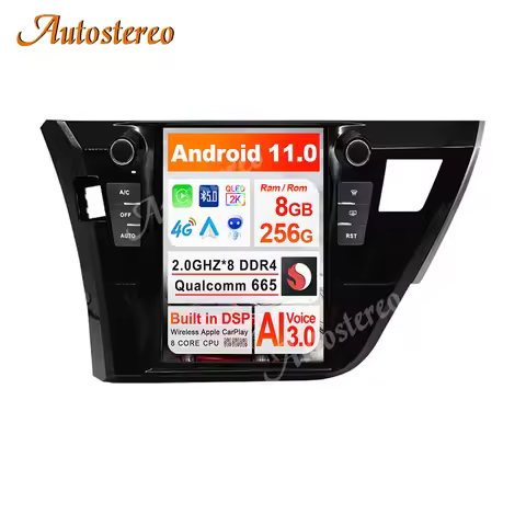 Carplay Auto Stereo For Toyota Corolla 2014-2016 Tesla Screen Android 13 Car GPS Navigation Head Uni