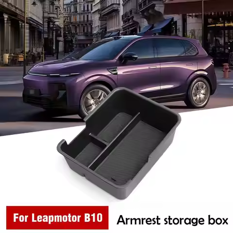For Leapmotor B10 Car Armrest Storage Box Organizer Organizer Center Waterproof Tray ABS Car Case Co