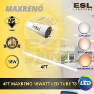 ESl LIGHTING MAXRENO 1CTN 4Feet 18WATT LED TUBE T8 (Daylight/Warmwhite/Coolwhite) SIRIM APPROVED