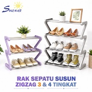 4 and 3 Tier Shoe Rack, Sandal Rack, Zigzag Shoe Rack, Size 45 x 19 x 51-35 CM