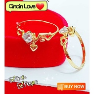 Wing Sing Cincin Love Padu Bajet Tulen Fesyen Emas 916 / 916 Gold Fashion Ring