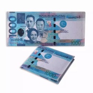 Philippine style layered coin wallet with creative currency printing pattern wallet storage bag