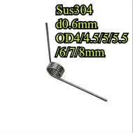 Sus304 d0.6mm OD4/4.5/5/5.5/6/7/8mm V-Type Spiral Torque Spring Angle 60/90/120/180 Degrees (AXM-PH)