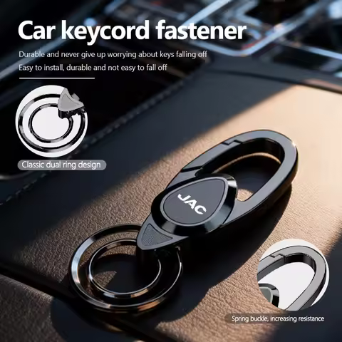 For JAC Metal Car Key Chain Keyring Pendant Auto Badge Keychain RF8 M3 M4 X8 Plus A5 E10X QX T6 T8 P