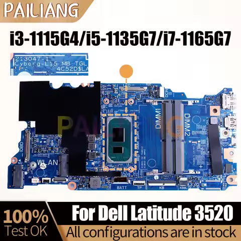 For Dell Latitude 3520 Notebook Mainboard 213047-1 03VVMC 0C9RFG i3-1115G4 i5-1135G7 i7-1165G7 Lapto