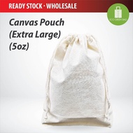 Drawstring Canvas Pouch Extra Large Tali Serut Beg Kanvas 5oz 20cm x 26cm