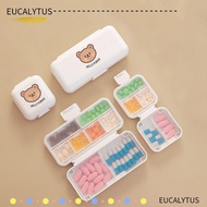 EUTUS Pill Organizer, Double Layer Plastic Pill Storage Box, Cute Health Care Sealed Moistureproof Medicine Box