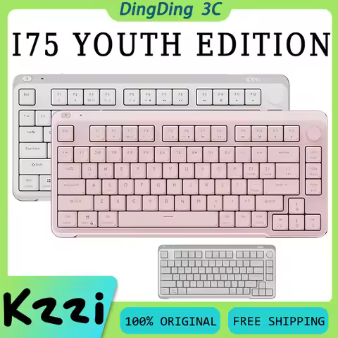 Kzzi I75 Youth Edition Wireless Dwarf Switch Mechanical Keyboard 3Mode Aluminum Alloy Frame Lightwei