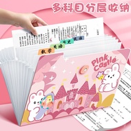 Cute 8 Grid Test Paper Storage Bag Folder Bag Folder Transparent Student a4 Organ 12 Grid Storage Cl
